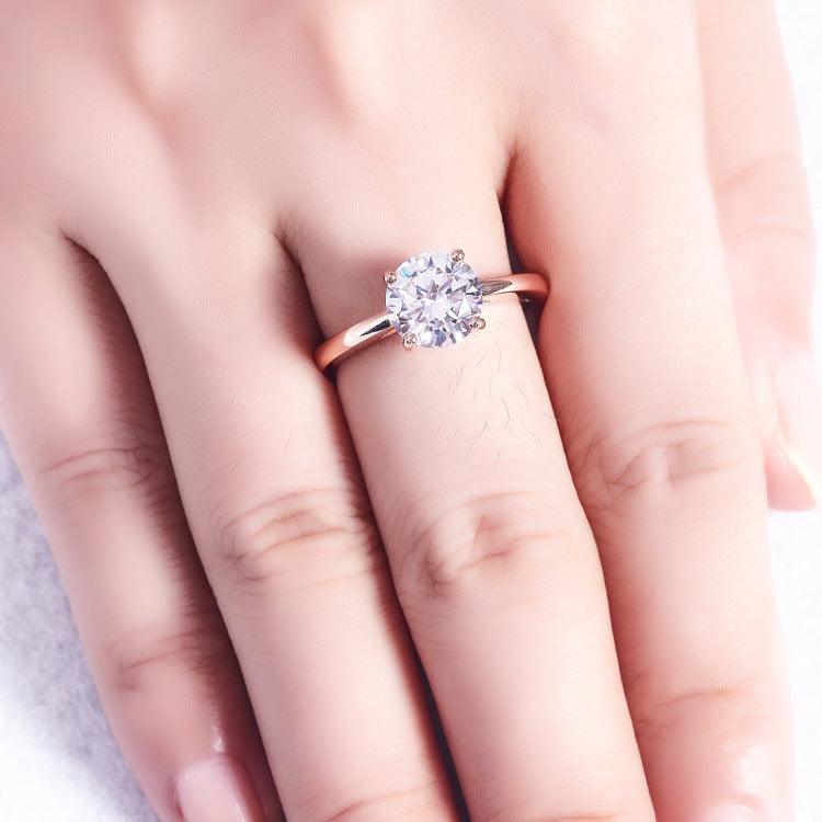 Classic Round Cut Sterling Silver Ring-TL-Juri Elle