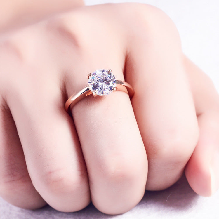 Classic Round Cut Sterling Silver Ring-TL-Juri Elle