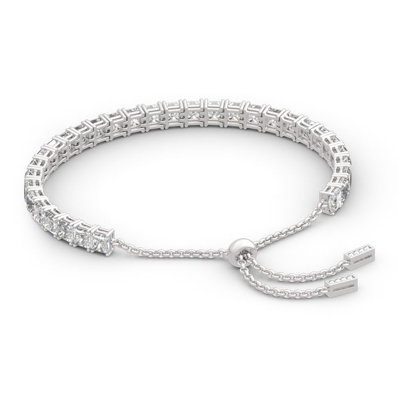 Classic Princess Cut Sterling Silver Bolo Tennis Bracelet-JE-Juri Elle