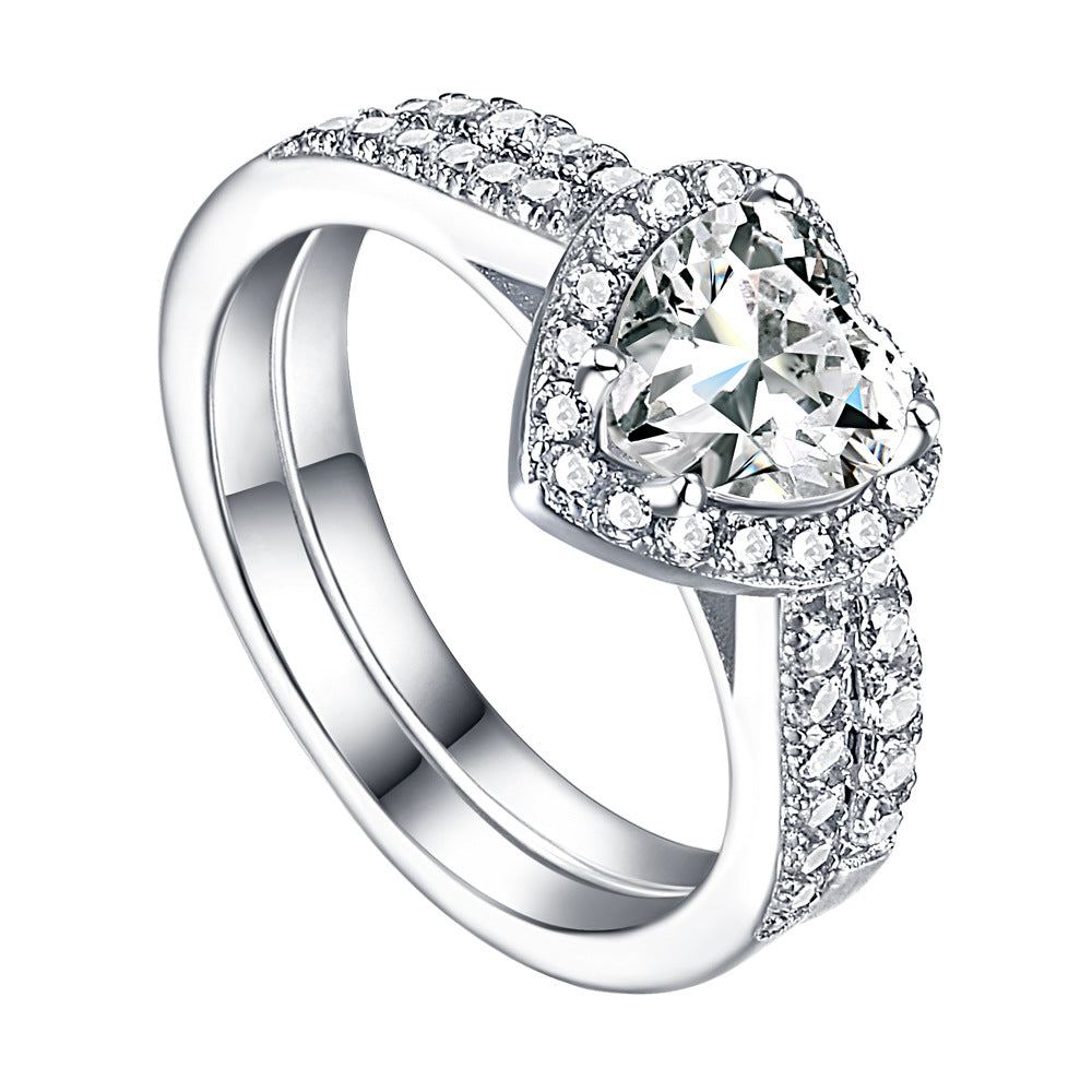 Bathing Love Heart Cut Sterling Silver Ring-TL-Juri Elle