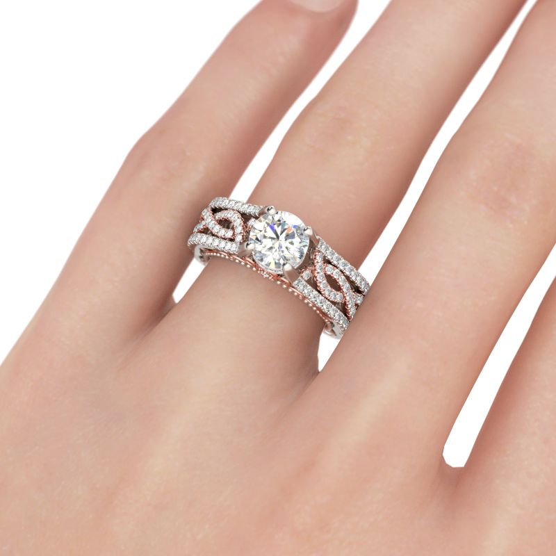 Twisting Two Tone Sterling Silver Ring-JE-Juri Elle