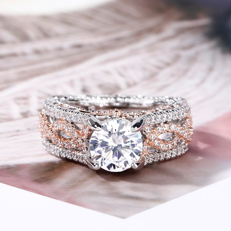Twisting Two Tone Sterling Silver Ring-JE-Juri Elle