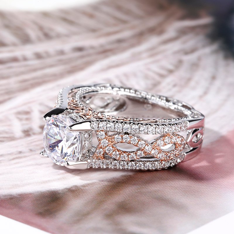 Twisting Two Tone Sterling Silver Ring-JE-Juri Elle