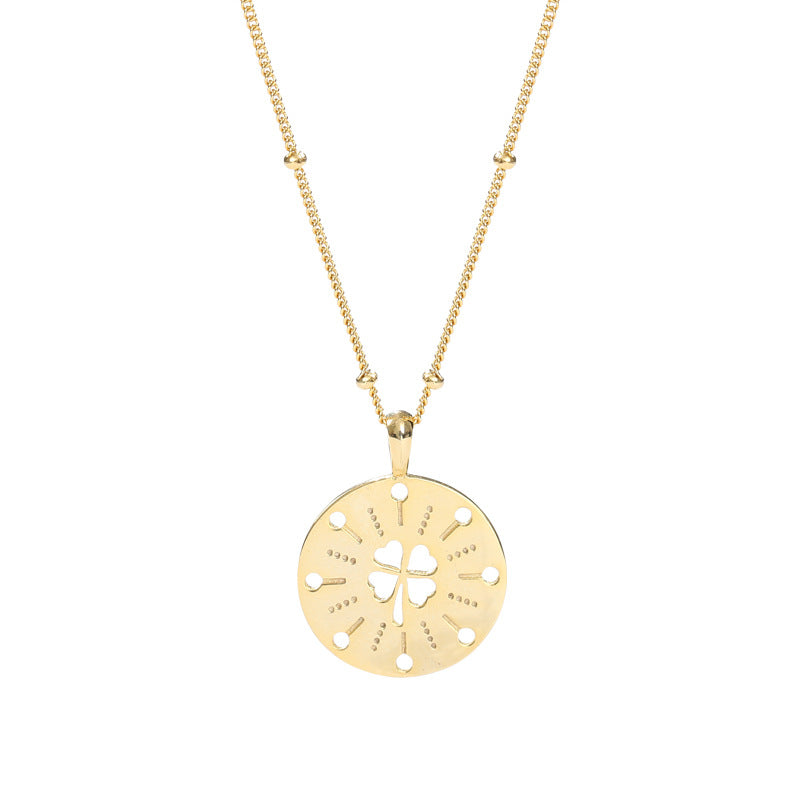 Hollow Four-leaf Clover Sterling Silver Necklace