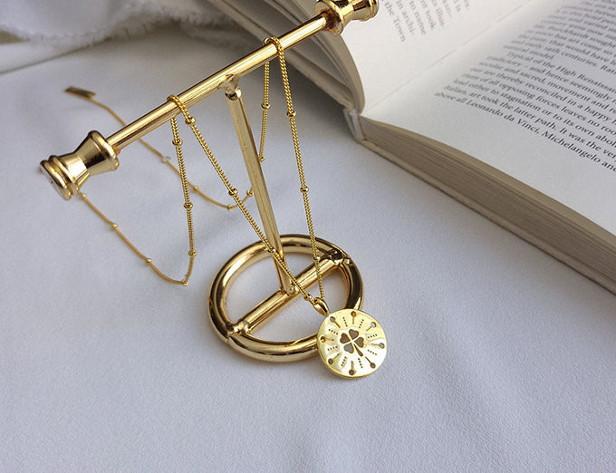 Hollow Four-leaf Clover Sterling Silver Necklace