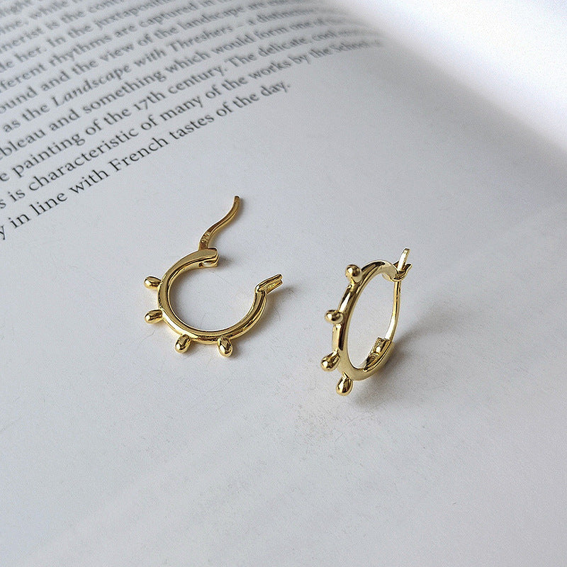Sun Sterling Silver Plated Gold Earring