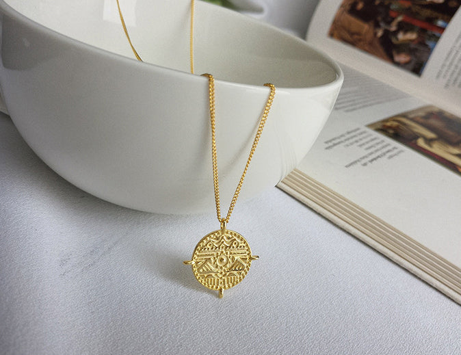 Fantasy Carved Sterling Silver Necklace
