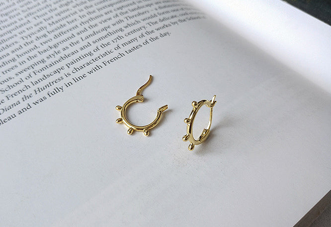 Sun Sterling Silver Plated Gold Earring