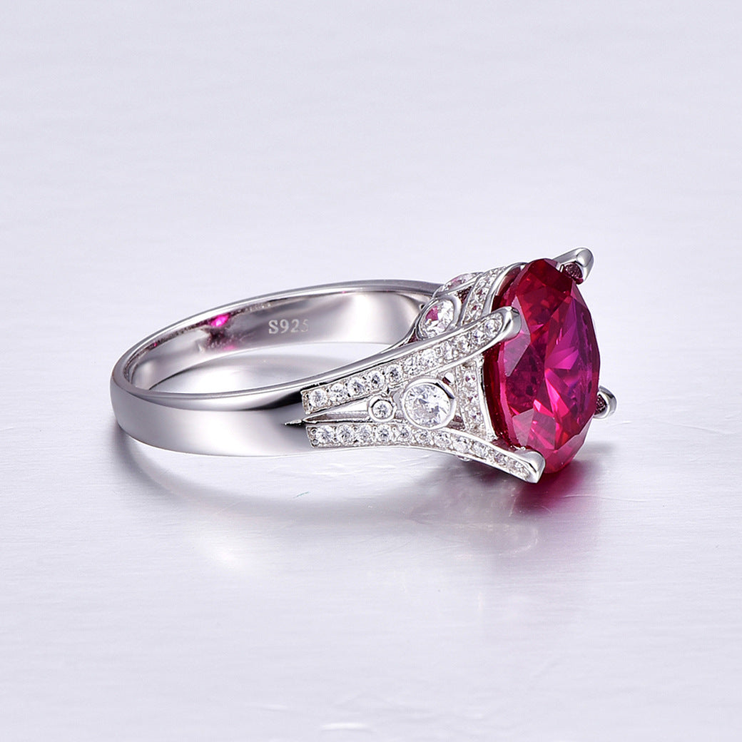 Shiny Round Cut Sterling Silver Ring-ZX-Juri Elle