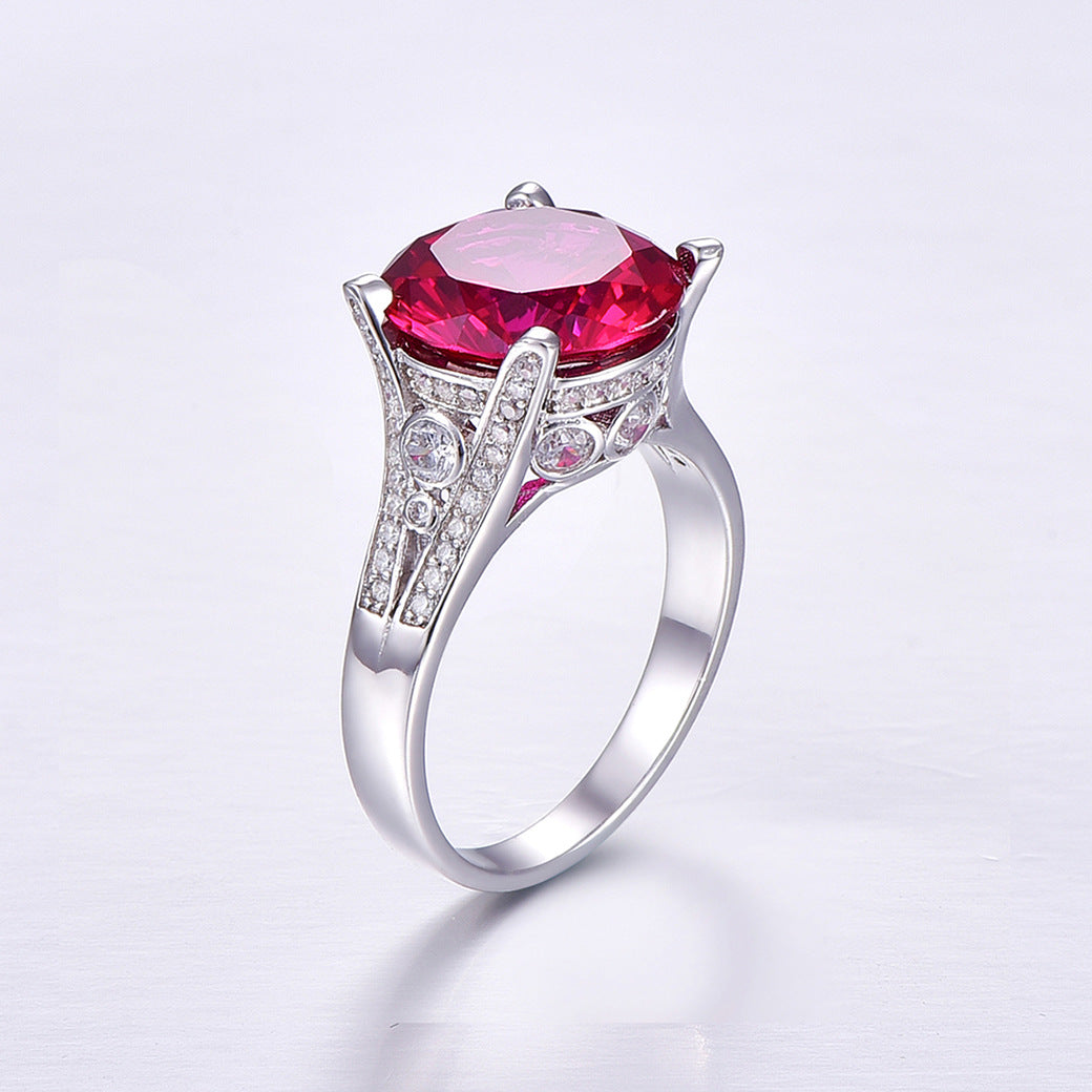 Shiny Round Cut Sterling Silver Ring-ZX-Juri Elle
