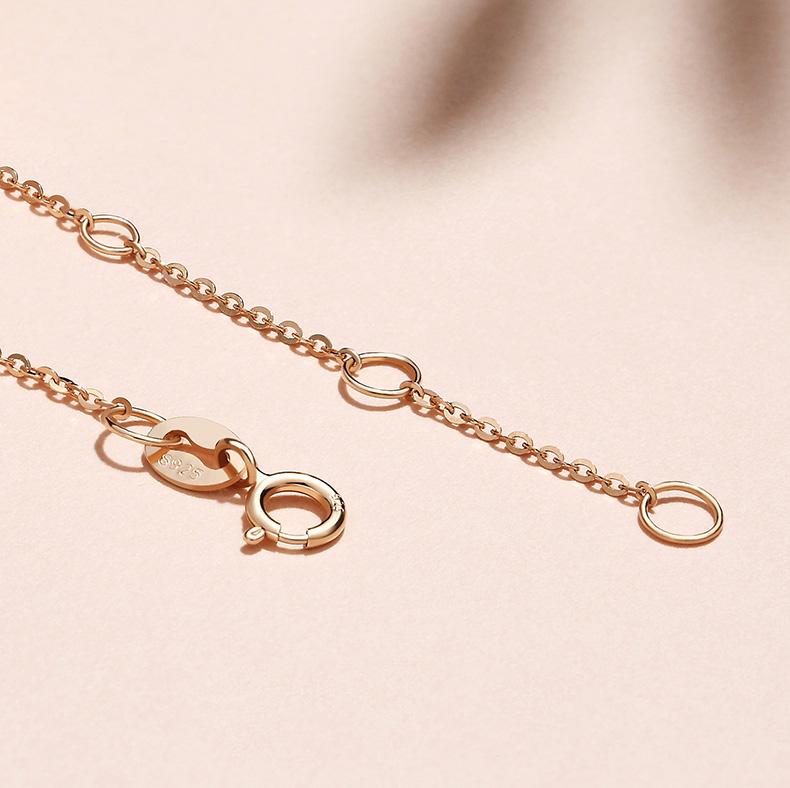 Lucky Elf Mother Shellfish 925 Silver Plated 14K Rose Gold Necklace