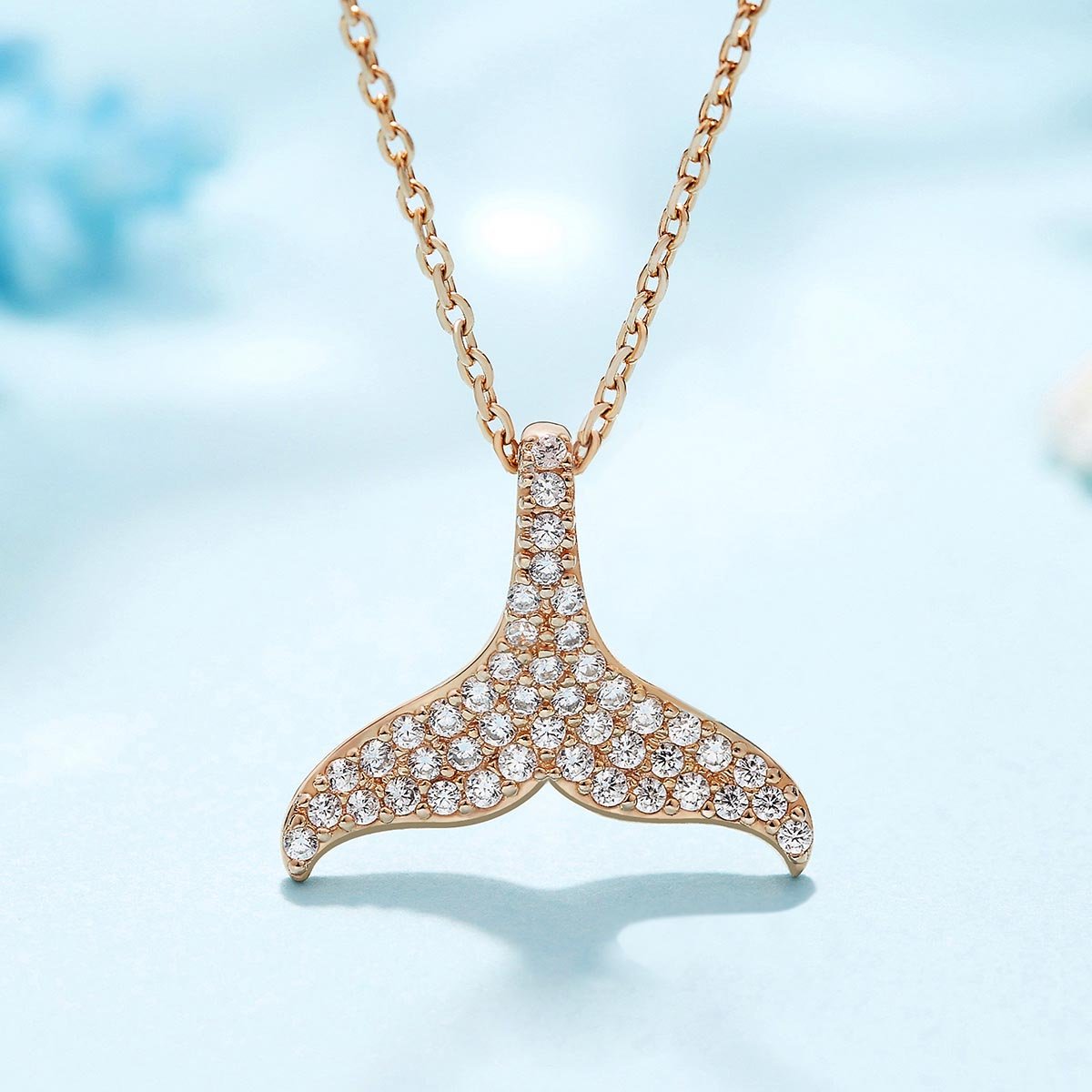 Mermaid Love Pearls Round Cut Sterling Silver Necklace