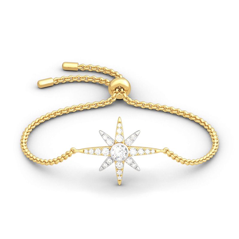 Two Tone Star Sterling Silver Bracelet-JE-Juri Elle