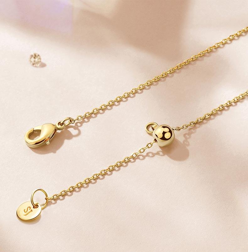Moonlight Dance Round Cut Plated 14K Gold Necklace