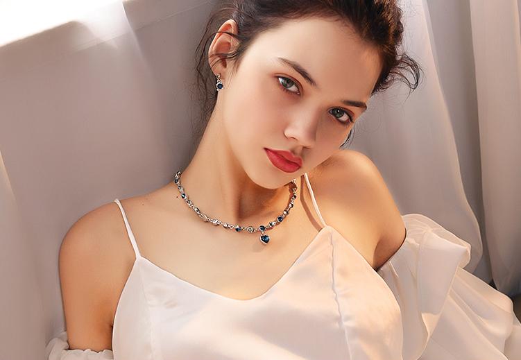 Love At First Sight Heart Round Cut Swarovski Alloy Necklace