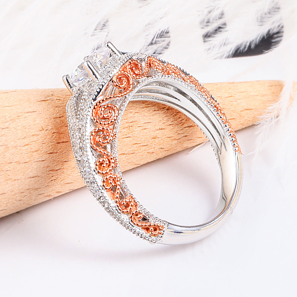 Distinctive Wave Round Cut Sterling Silver Ring