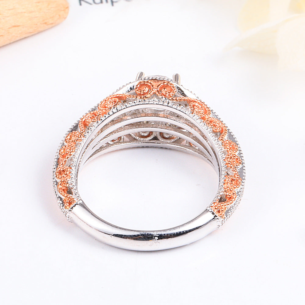 Distinctive Wave Round Cut Sterling Silver Ring
