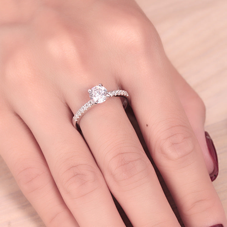 Pupil Round Cut Sterling Silver Ring-TL-Juri Elle