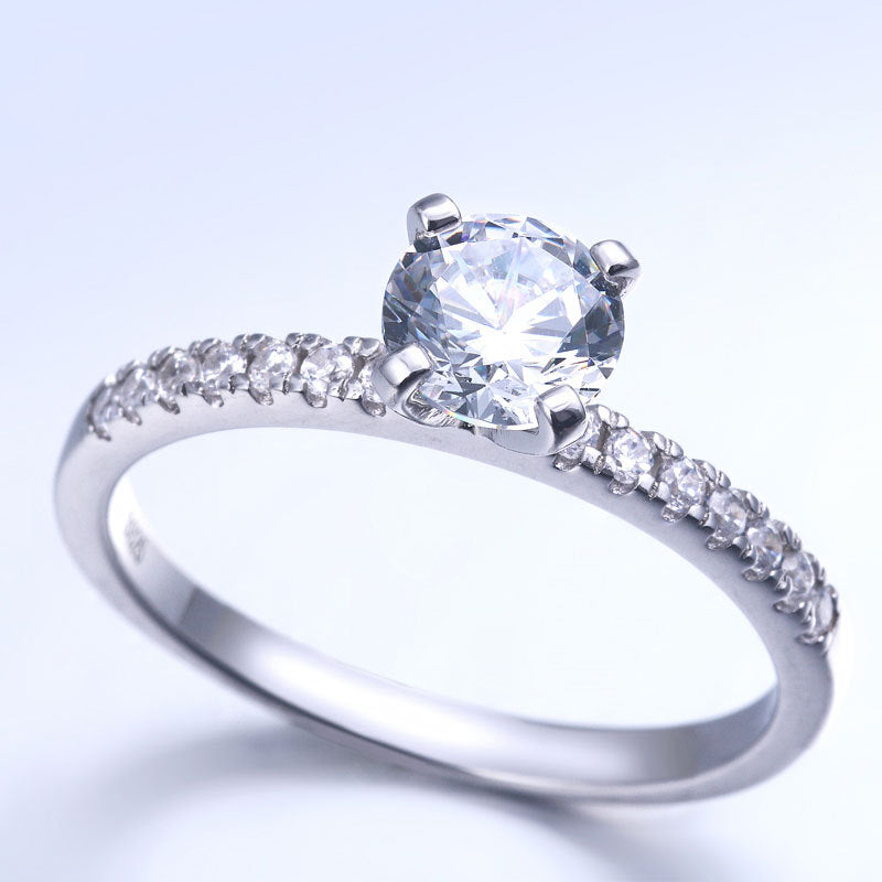 Pupil Round Cut Sterling Silver Ring-TL-Juri Elle