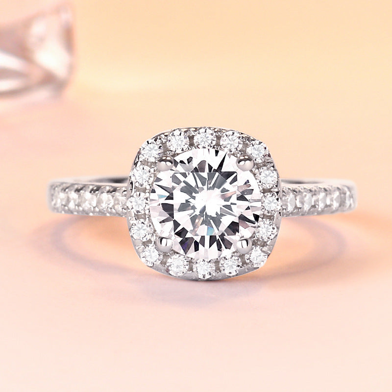 Daisy Round Cut Sterling Silver Ring-TL-Juri Elle