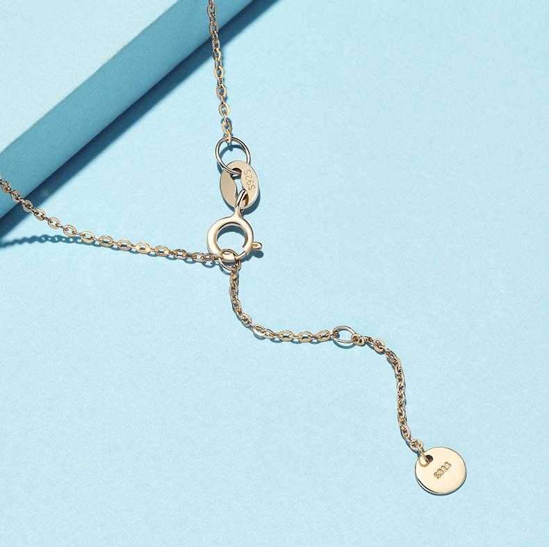 Undersea Elf Round Cut 925 Silver Plated 14K Rose Gold Necklace