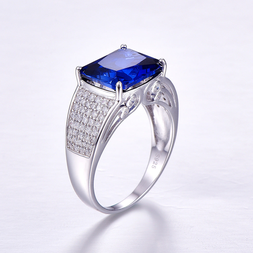 Cameo Radiant Cut Sterling Silver Ring-ZX-Juri Elle