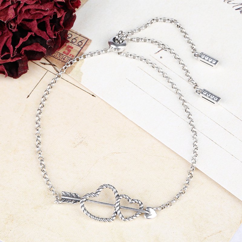 Arrow and Heart Bolo Bracelet-JE-Juri Elle