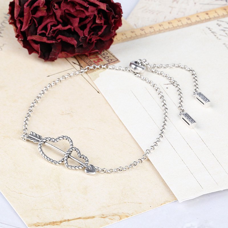 Arrow and Heart Bolo Bracelet-JE-Juri Elle