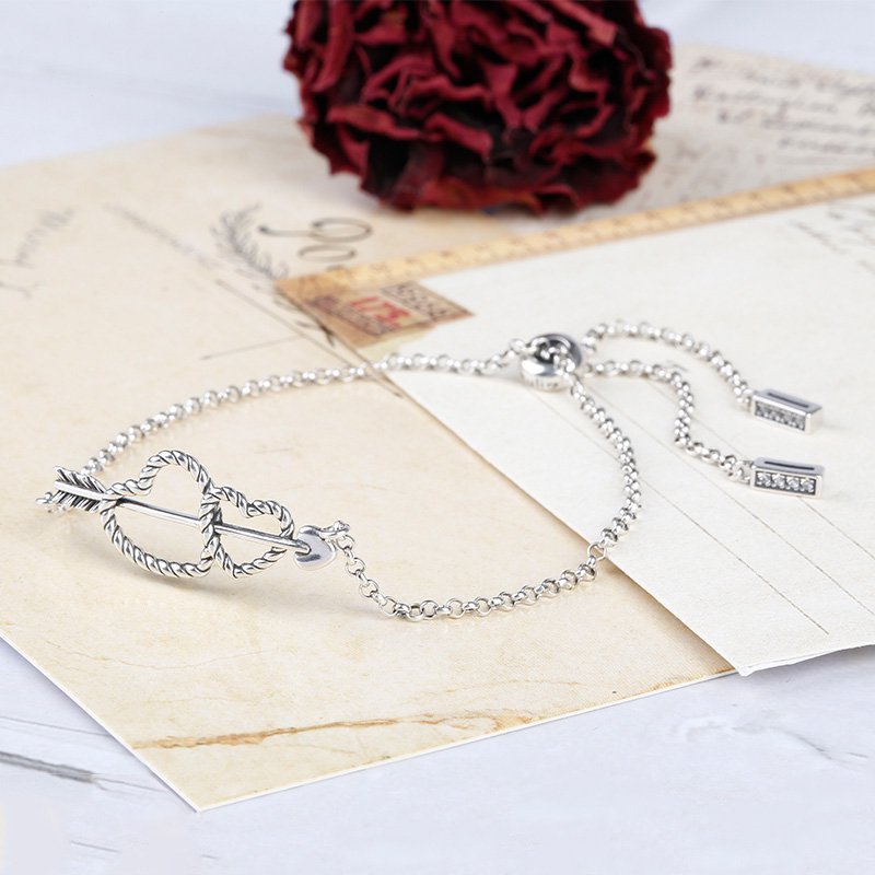 Arrow and Heart Bolo Bracelet-JE-Juri Elle