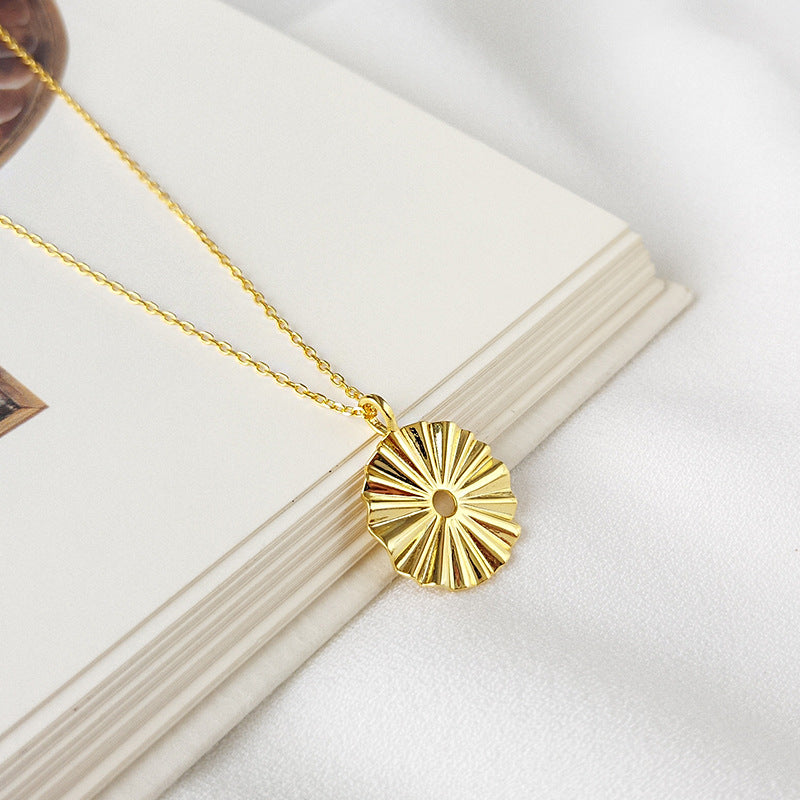 Golden Irregular Round Sterling Silver Necklace