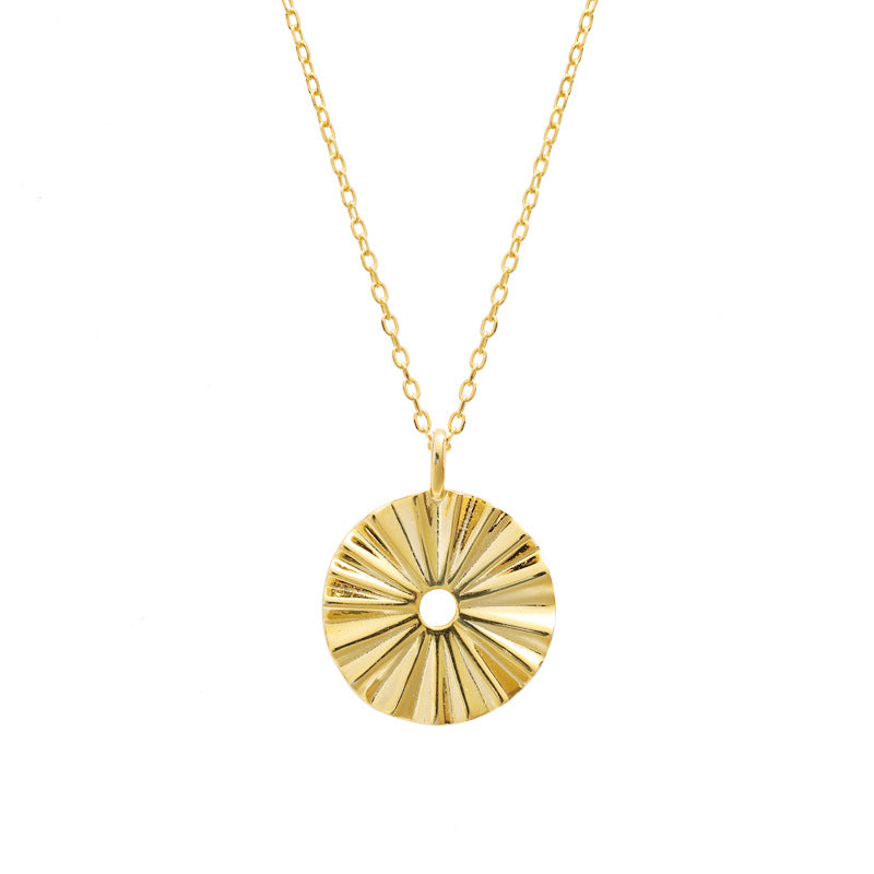 Golden Irregular Round Sterling Silver Necklace