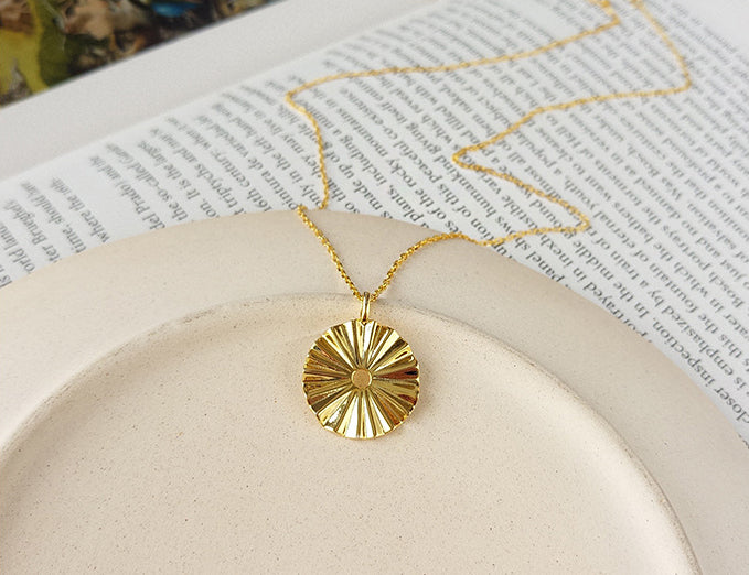 Golden Irregular Round Sterling Silver Necklace