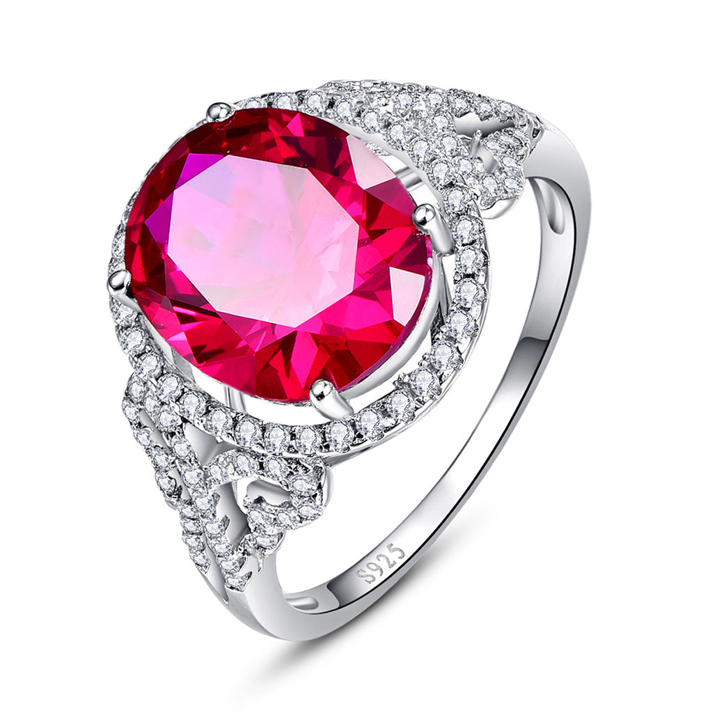 Mermaid Tears Oval Cut Sterling Silver Ring-ZX-Juri Elle