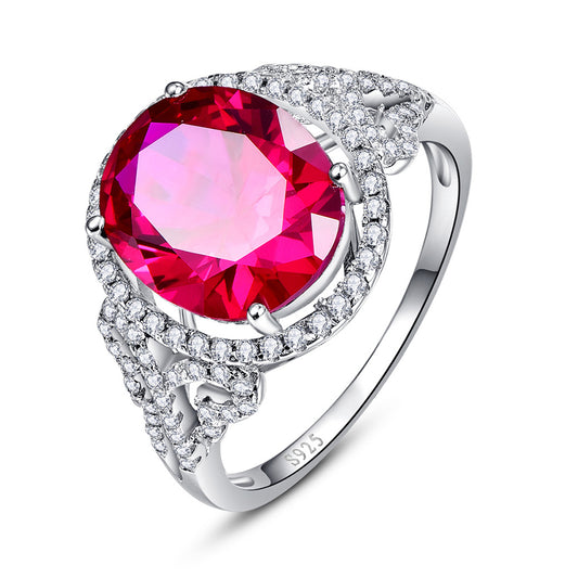 Mermaid Tears Oval Cut Sterling Silver Ring-ZX-Juri Elle