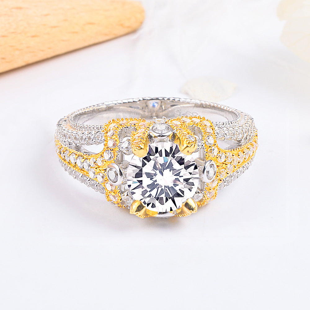 Gorgeous Round Cut Meteorite Silver Ring