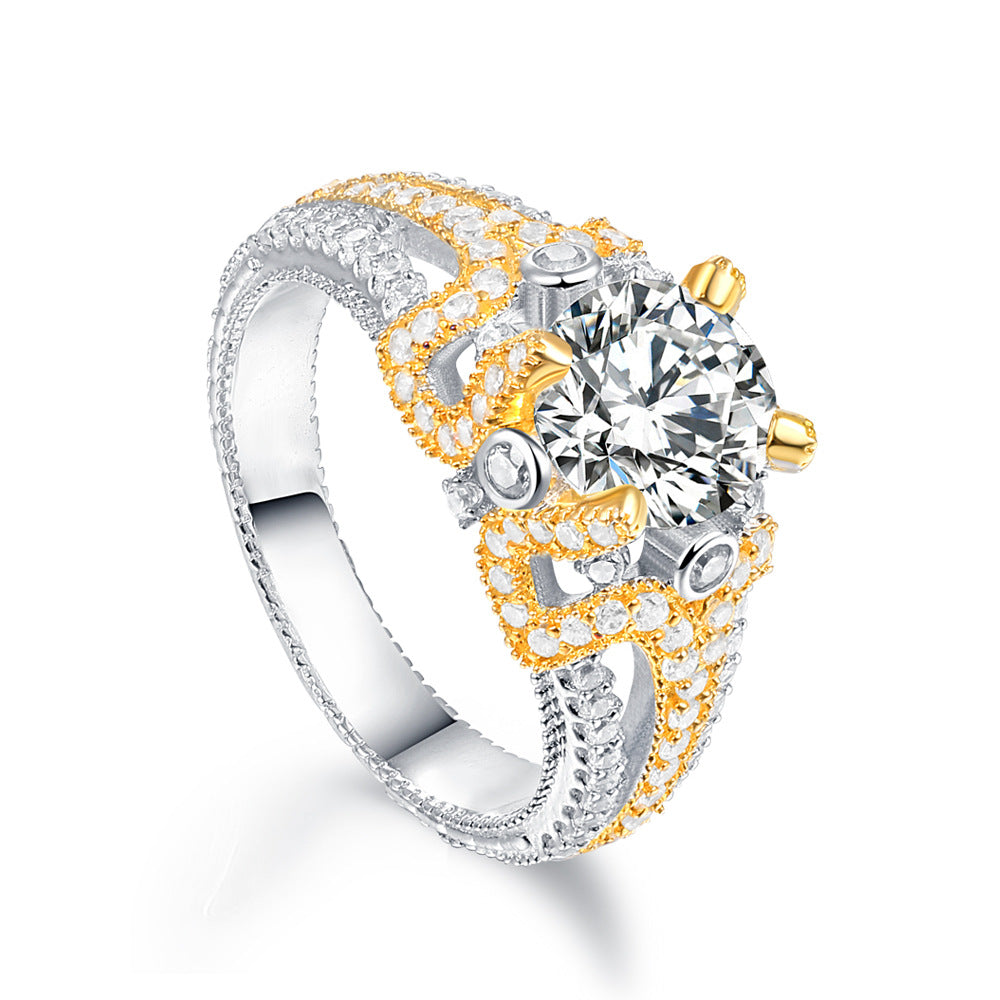 Gorgeous Round Cut Meteorite Silver Ring