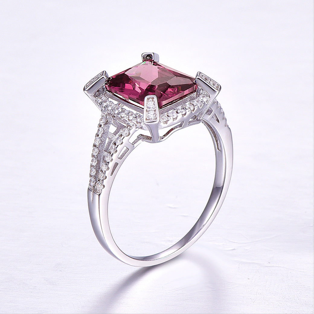 Vintage Radiant Cut Sterling Silver Ring-ZX-Juri Elle