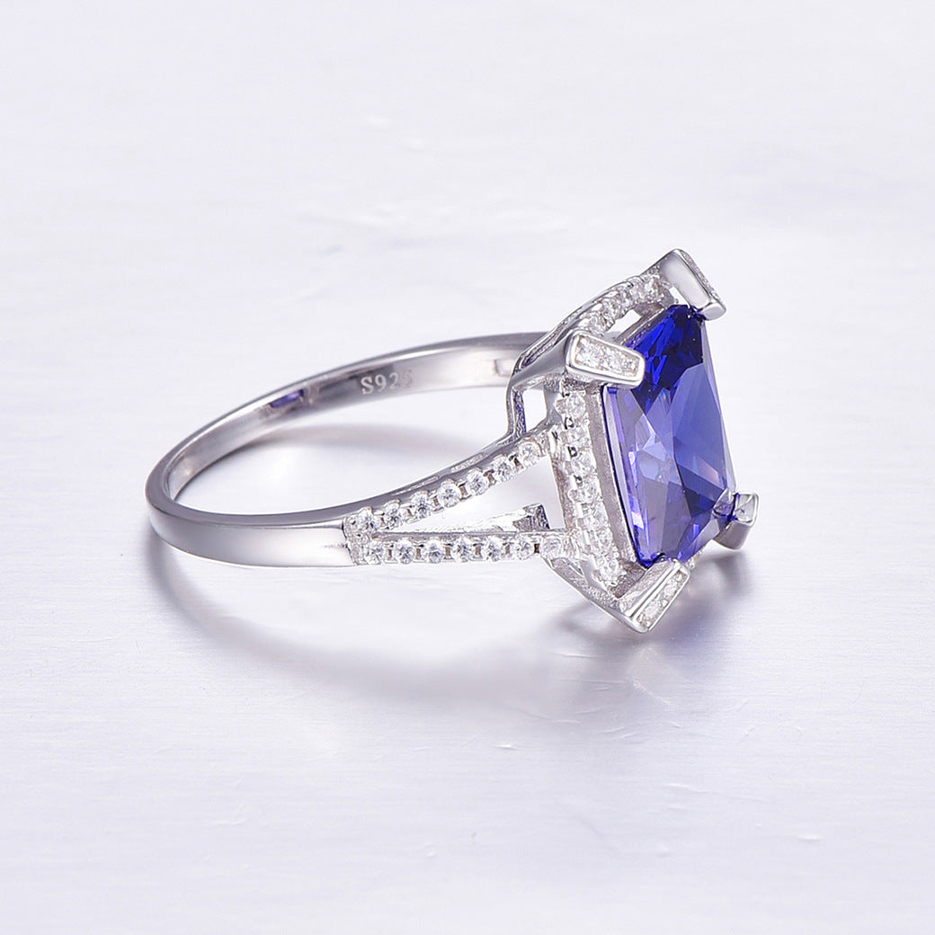 Vintage Radiant Cut Sterling Silver Ring-ZX-Juri Elle