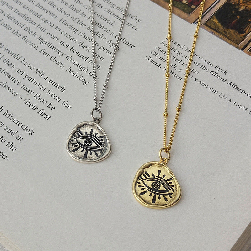 Retro Devil's Eye Sterling Silver Necklace