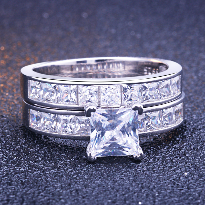 Endless Love Princess Cut Sterling Silver Ring-TL-Juri Elle