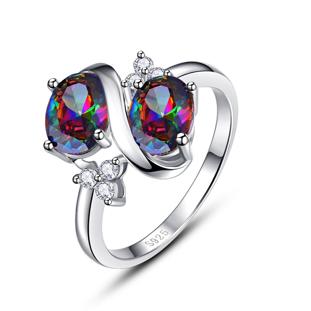 Infinity Oval Cut Sterling Silver Ring-ZX-Juri Elle