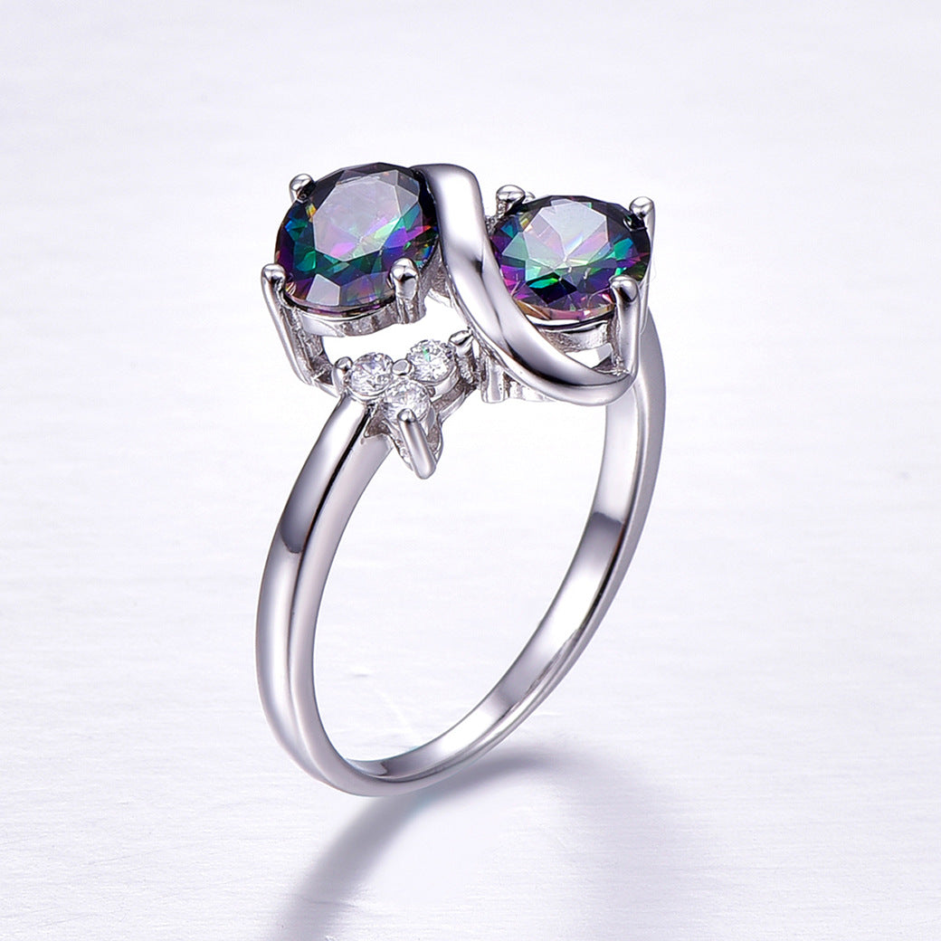 Infinity Oval Cut Sterling Silver Ring-ZX-Juri Elle