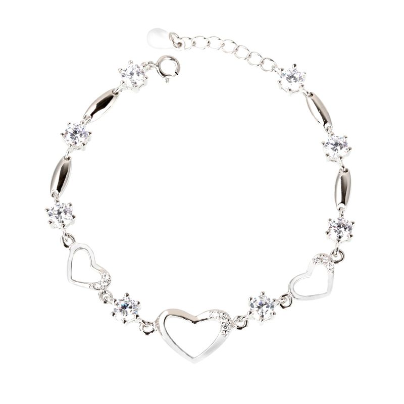 Heart Shape Sterling Silver Bracelet-JE-Juri Elle
