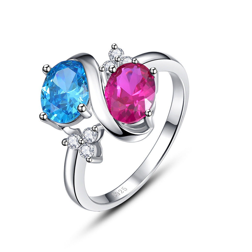 Infinity Oval Cut Sterling Silver Ring-ZX-Juri Elle