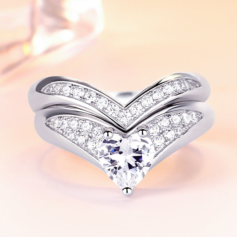 HaiYan Heart Cut Sterling Silver Ring-TL-Juri Elle