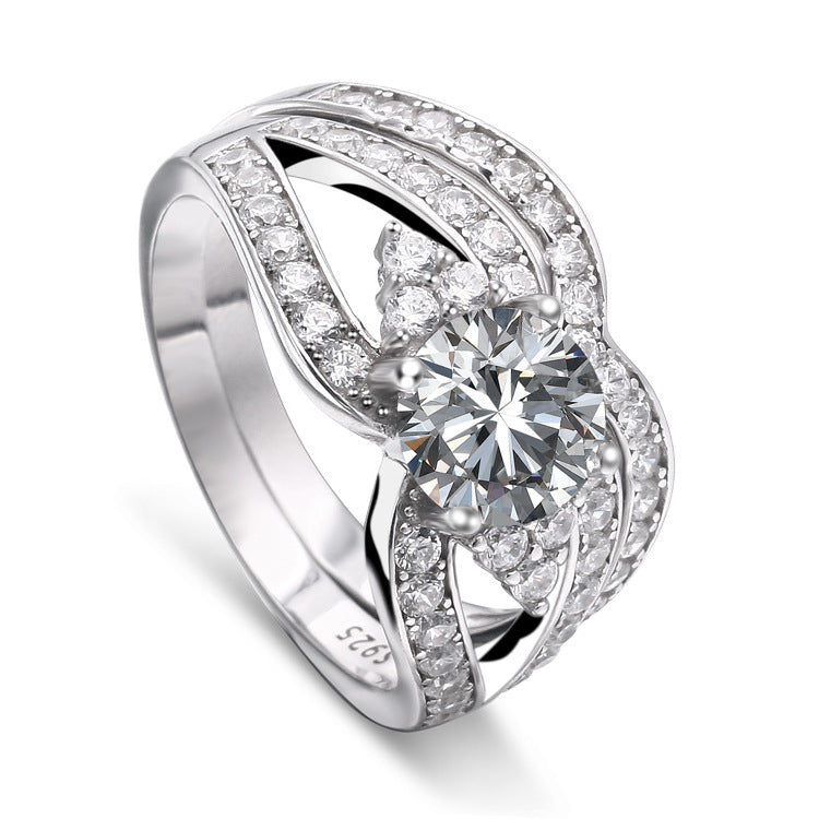 Masquerade Round Cut Sterling Silver Ring-TL-Juri Elle