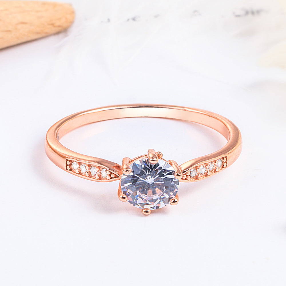 Elegant Round Cut Sterling Silver Ring