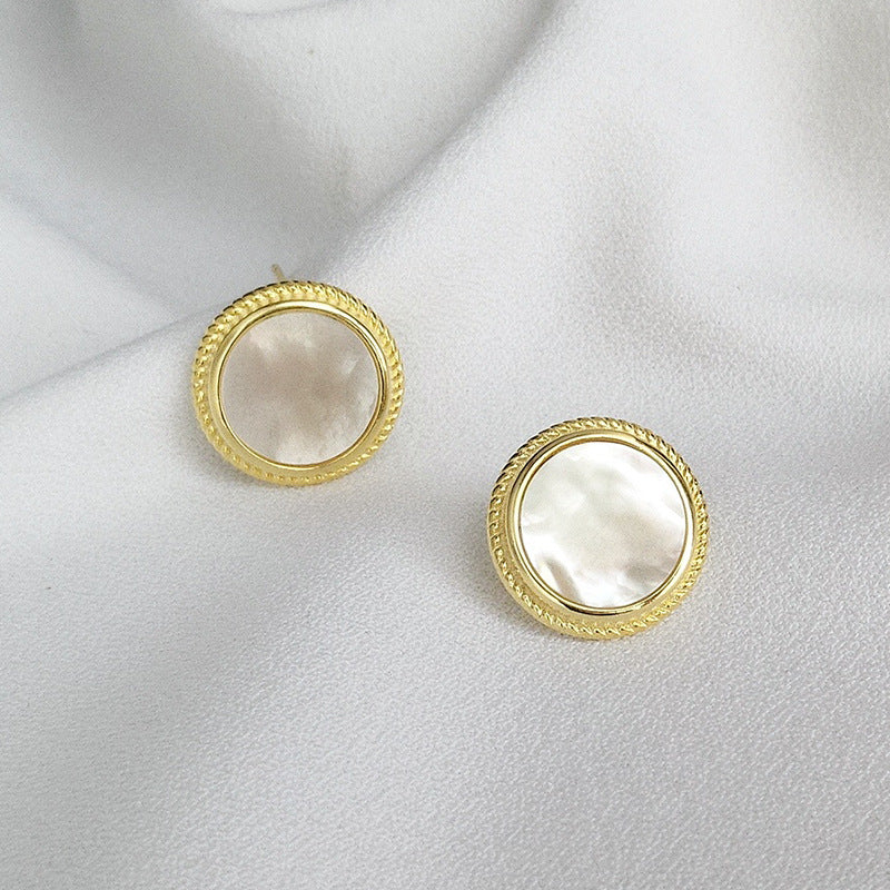 Sweet White Shell Sterling Silver Stud Earring