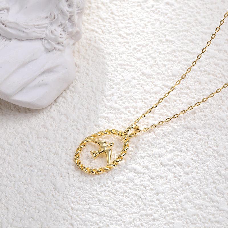 Golden Swallow Sterling Silver Plated Gold Necklace