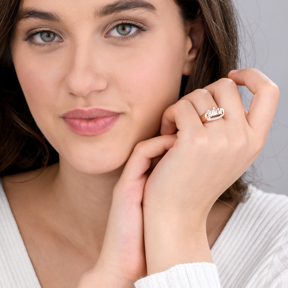 Throwback Custom Name Ring